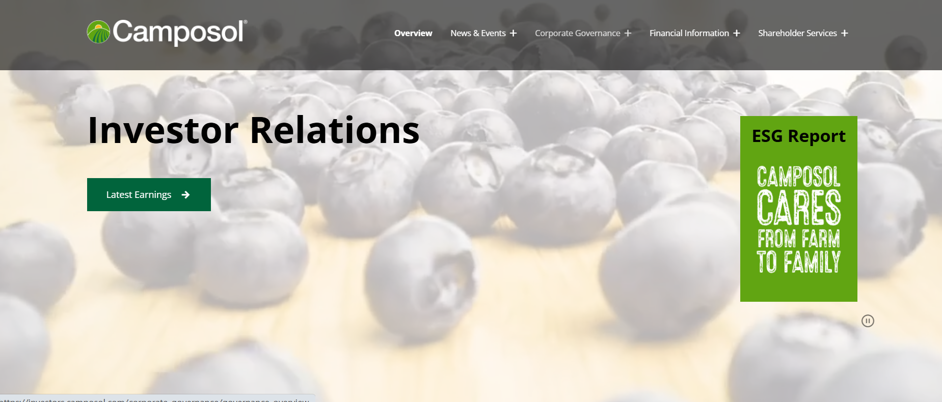 Camposol IR website