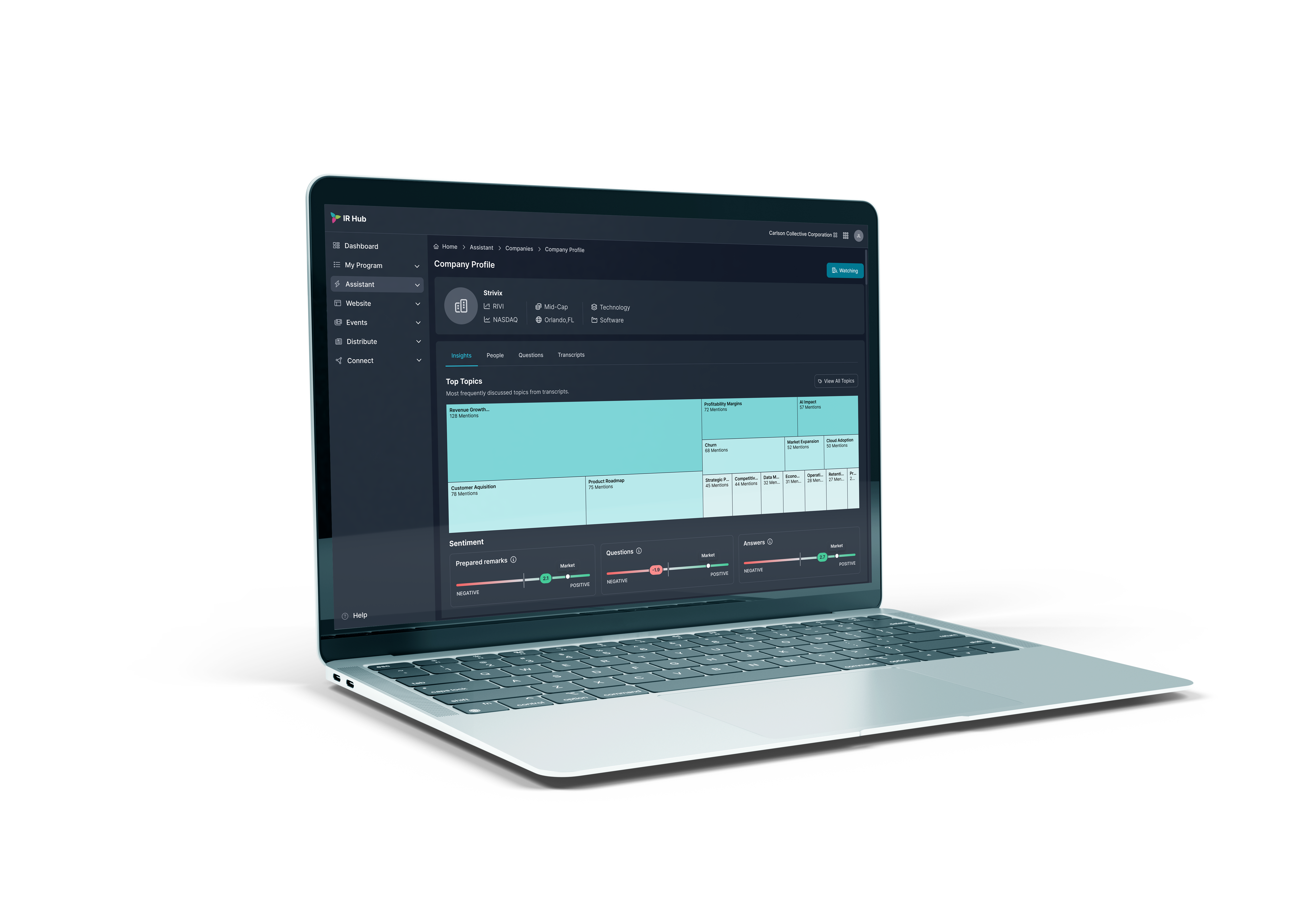 IRIS AI Assistant - Notified IR Hub Dark Mode